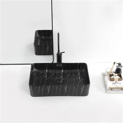 Black Vessel Sink Bathroom