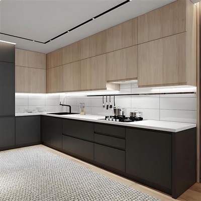 Kabinet Dapur Aluminium Kayu Kayu